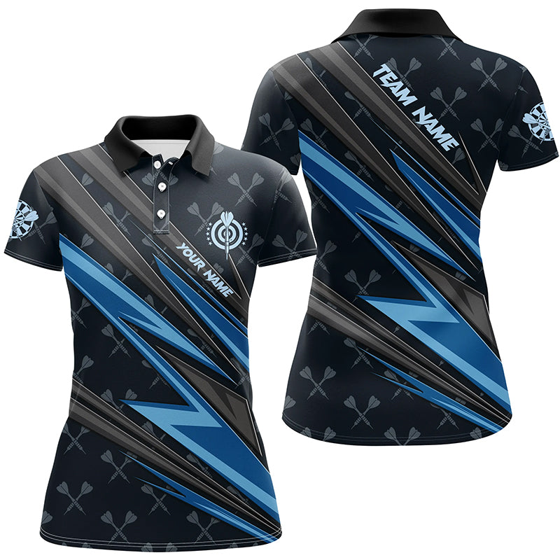 Personalized Blue Darts Men Quarter-Zip Custom Name Team League Darts