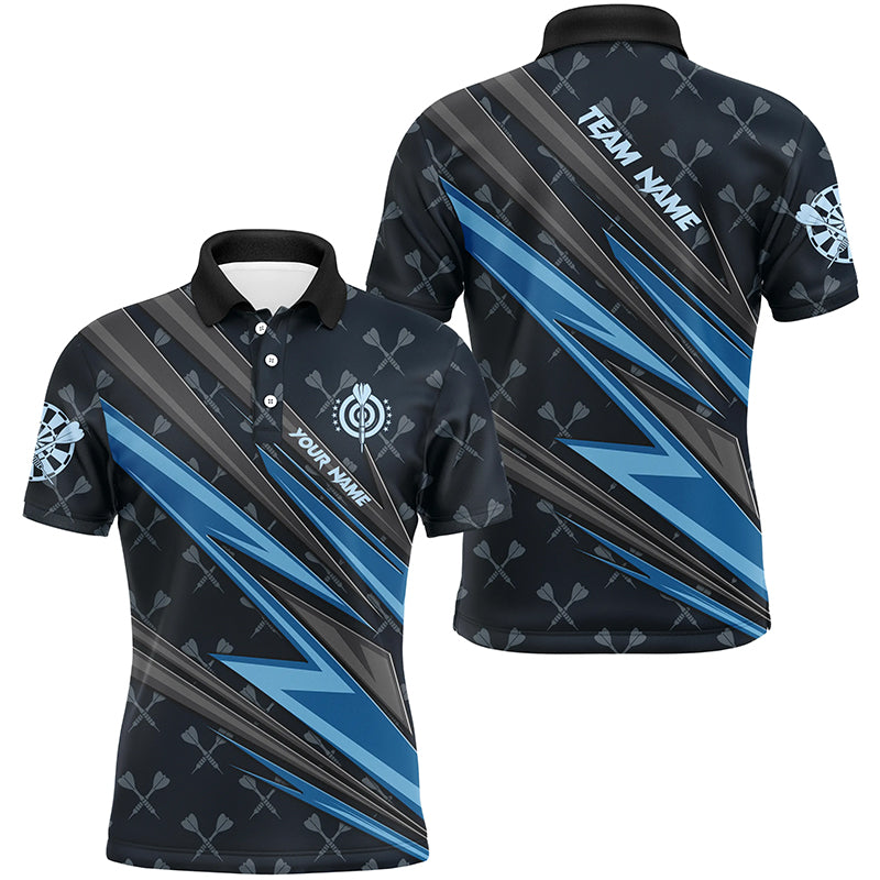 Personalized Blue Darts Men Quarter-Zip Custom Name Team League Darts