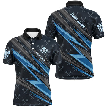 Personalized Blue Darts Men Quarter-Zip Custom Name Team League Darts