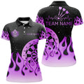 Purple Dartboard Fire Flame Men Darts and Quarter-Zip Custom Team Darts Gifts