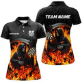 Death Skeleton Darts Board Fire Flame Men Darts and Quarter-Zip Custom Darts Team