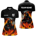 Death Skeleton Darts Board Fire Flame Men Darts and Quarter-Zip Custom Darts Team