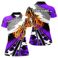 3D Dartboard Fire Men Darts and Quarter-Zip Custom Camo Purple Darts Team