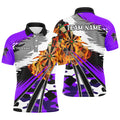 3D Dartboard Fire Men Darts and Quarter-Zip Custom Camo Purple Darts Team