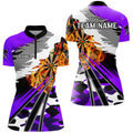 3D Dartboard Fire Men Darts and Quarter-Zip Custom Camo Purple Darts Team