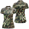 Military Green Camo Custom Women Darts and Quarter-Zip, Personalized Army Darts Team