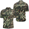 Military Green Camo Custom Women Darts and Quarter-Zip, Personalized Army Darts Team