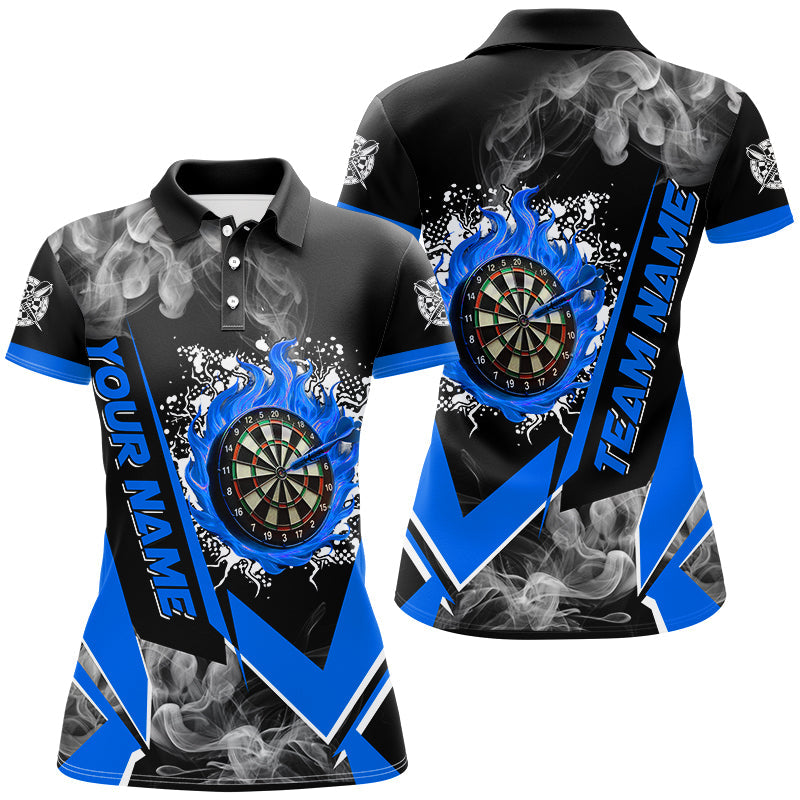 Personalized Dartboard Fire Flame Smoke Custom Dart, Darts Team | Blue