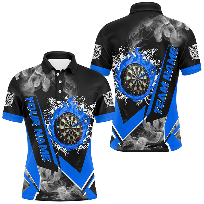 Personalized Dartboard Fire Flame Smoke Custom Dart, Darts Team | Blue