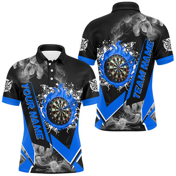 Personalized Dartboard Fire Flame Smoke Custom Dart, Darts Team | Blue