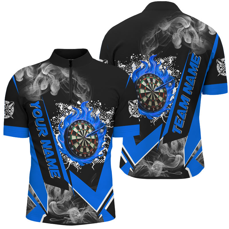 Personalized Dartboard Fire Flame Smoke Custom Dart, Darts Team | Blue