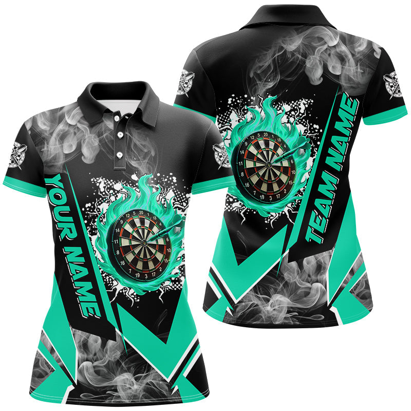 Personalized Dartboard Fire Flame Smoke Custom Dart, Darts Team | Turquoise