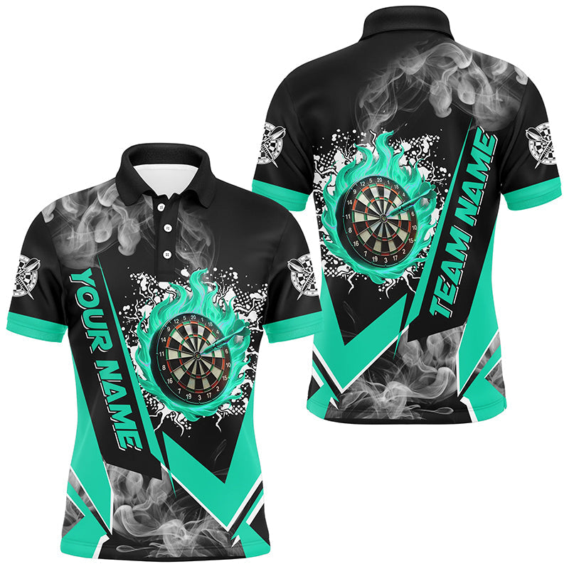 Personalized Dartboard Fire Flame Smoke Custom Dart, Darts Team | Turquoise
