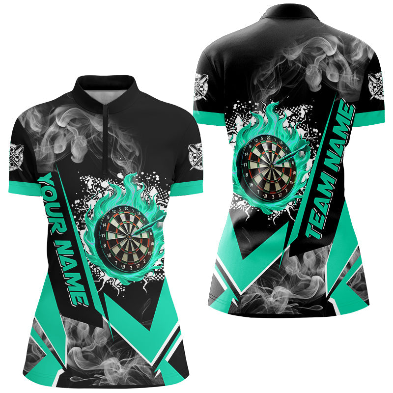 Personalized Dartboard Fire Flame Smoke Custom Dart, Darts Team | Turquoise