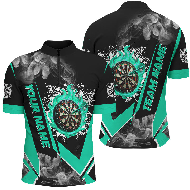 Personalized Dartboard Fire Flame Smoke Custom Dart, Darts Team | Turquoise