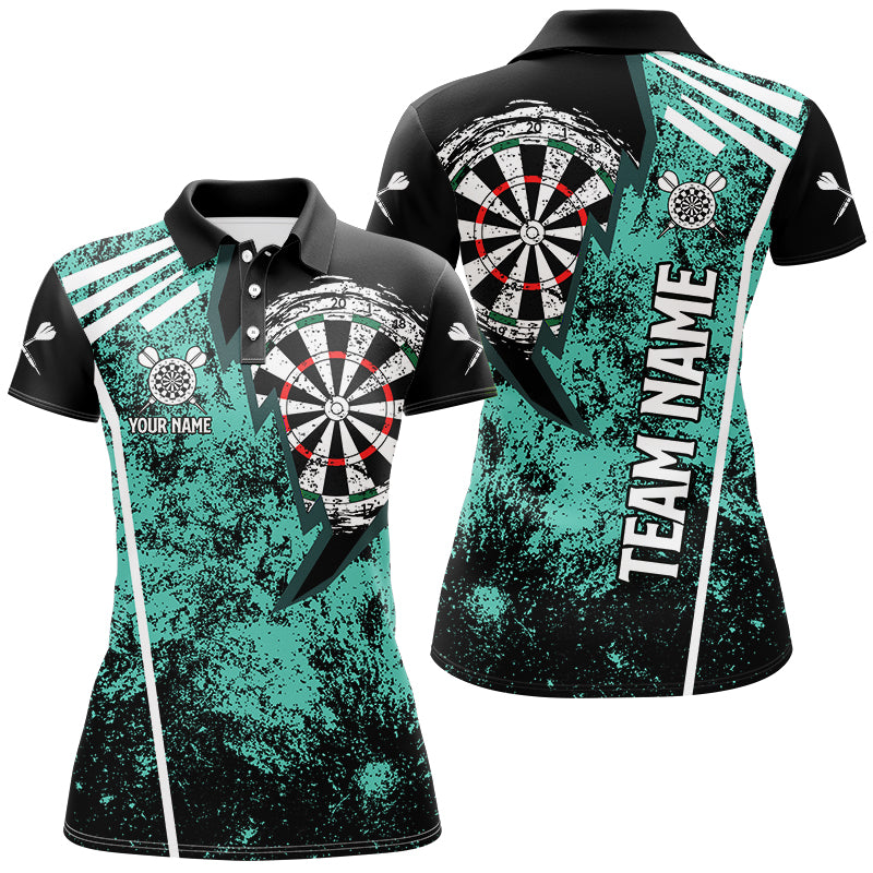 Personalized Grunge Women Darts and Custom Retro Darts Team | Turquoise