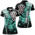 Personalized Grunge Women Darts and Custom Retro Darts Team | Turquoise