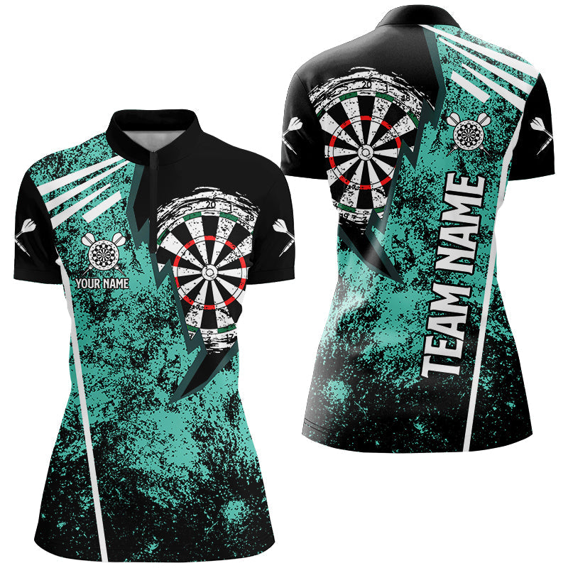 Personalized Grunge Women Darts and Custom Retro Darts Team | Turquoise