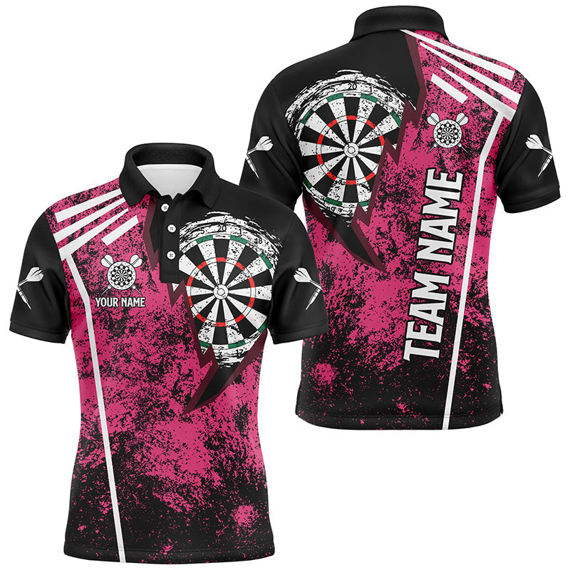 Personalized Grunge Men Darts and Custom Retro Darts Team | Pink