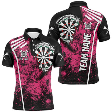 Personalized Grunge Men Darts and Custom Retro Darts Team | Pink