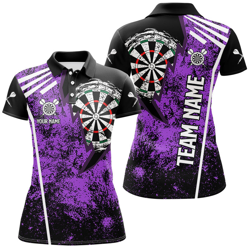Personalized Grunge Men Darts and Custom Retro Darts Team | Purple