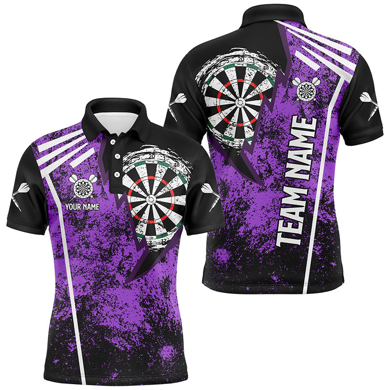 Personalized Grunge Men Darts and Custom Retro Darts Team | Purple
