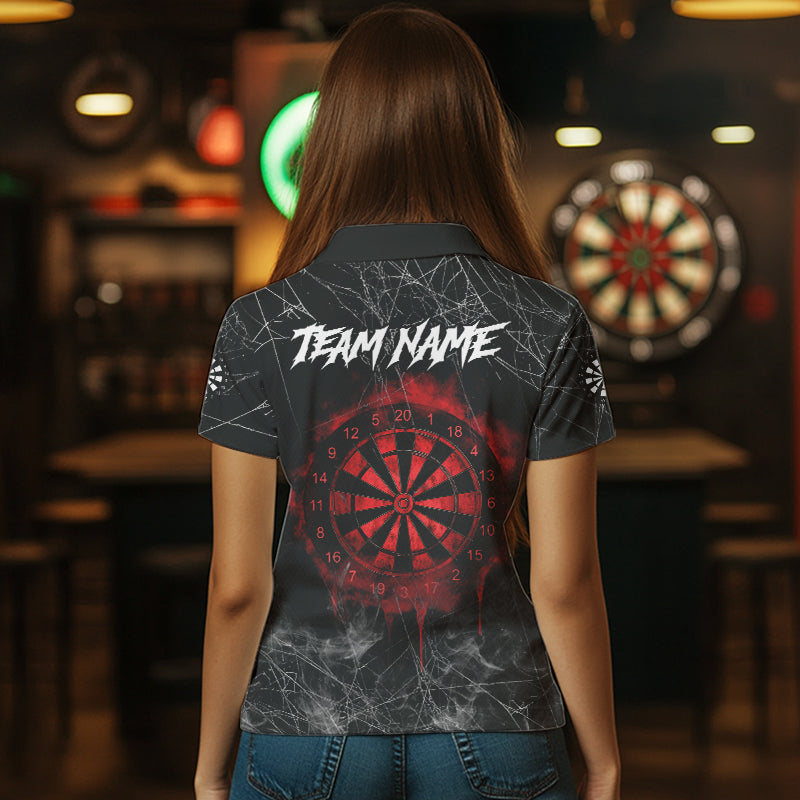 Black And Red Smoke Grim Reaper Funny Dart Custom Dart, Darts Clothing