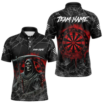 Black And Red Smoke Grim Reaper Funny Dart Custom Dart, Darts Clothing