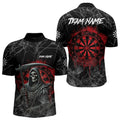 Black And Red Smoke Grim Reaper Funny Dart Custom Dart, Darts Clothing