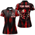 Personalized Red Skull Darts Board Men Darts Quarter-Zip Team League Darts