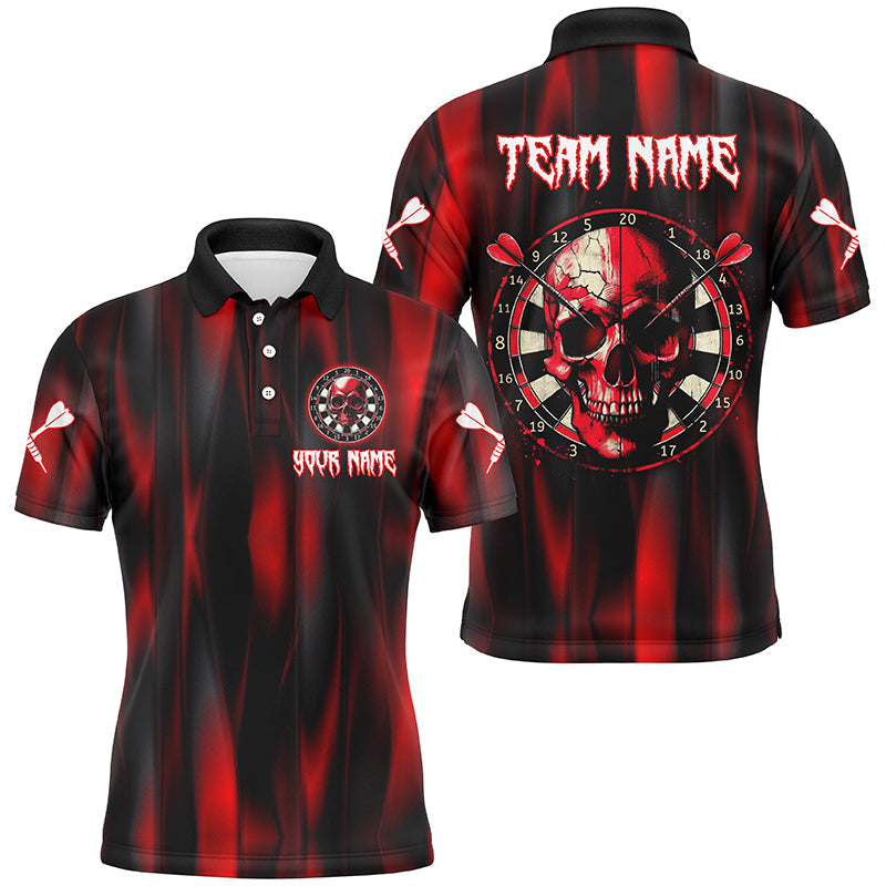 Personalized Red Skull Darts Board Men Darts Quarter-Zip Team League Darts