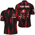 Personalized Red Skull Darts Board Men Darts Quarter-Zip Team League Darts