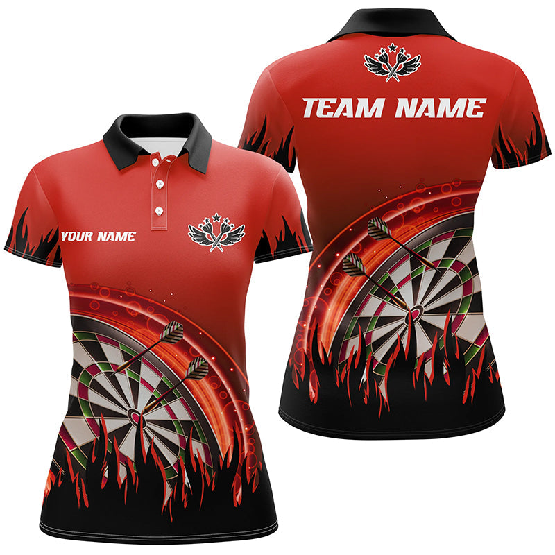 Personalized Red Darts Flame Men Quarter-Zip Custom Team League Darts Attire