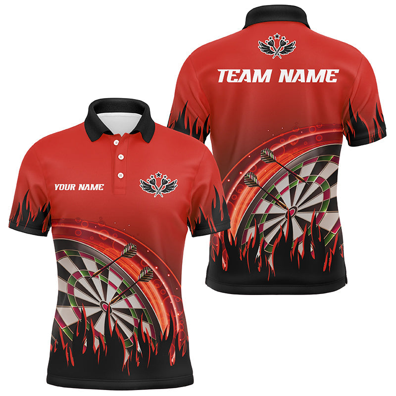 Personalized Red Darts Flame Men Quarter-Zip Custom Team League Darts Attire