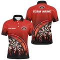 Personalized Red Darts Flame Men Quarter-Zip Custom Team League Darts Attire