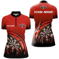 Personalized Red Darts Flame Men Quarter-Zip Custom Team League Darts Attire