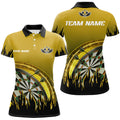Personalized Yellow Darts Flame Men Quarter-Zip Custom Team League Darts Attire