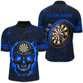 Personalized Fire Flame Skull Magma Pattern Women Darts, Dart League Team |Blue