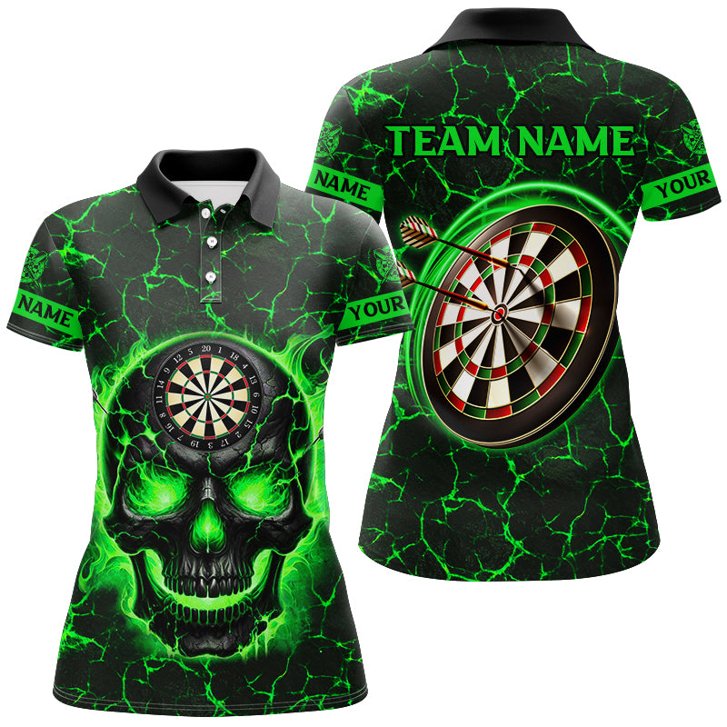 Personalized Fire Flame Skull Magma Pattern Men Darts, Dart League Team |Blue