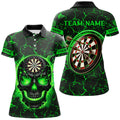 Personalized Fire Flame Skull Magma Pattern Men Darts, Dart League Team |Blue
