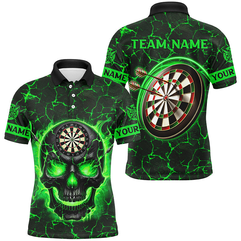 Personalized Fire Flame Skull Magma Pattern Men Darts, Dart League Team |Blue