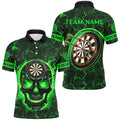 Personalized Fire Flame Skull Magma Pattern Men Darts, Dart League Team |Blue