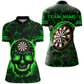 Personalized Fire Flame Skull Magma Pattern Men Darts, Dart League Team |Blue
