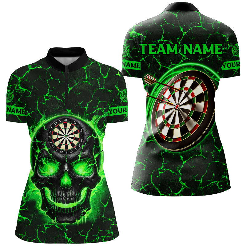 Personalized Fire Flame Skull Magma Pattern Men Darts, Dart League Team |Blue