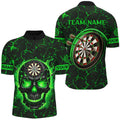 Personalized Fire Flame Skull Magma Pattern Men Darts, Dart League Team |Blue