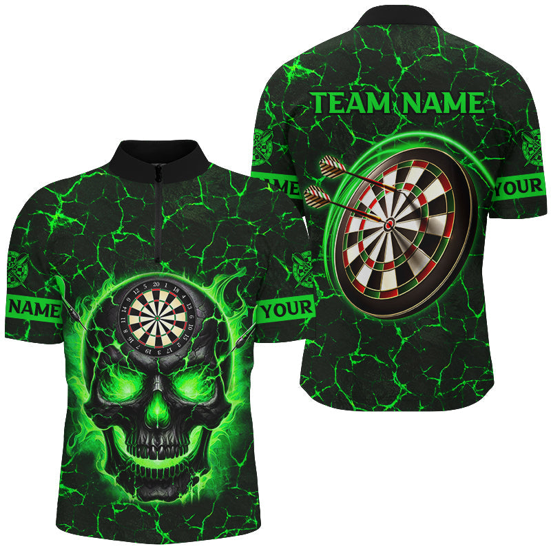 Personalized Fire Flame Skull Magma Pattern Men Darts, Dart League Team |Blue