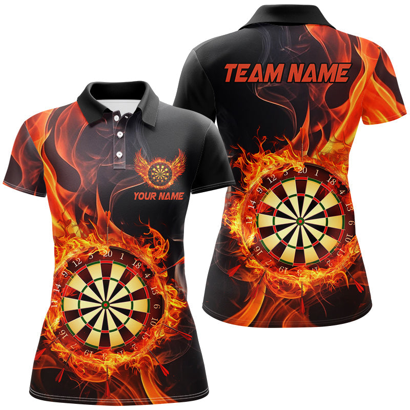Personalized 3D Dart Board In Fire Burned Men Black Darts Custom Flame Darts Team