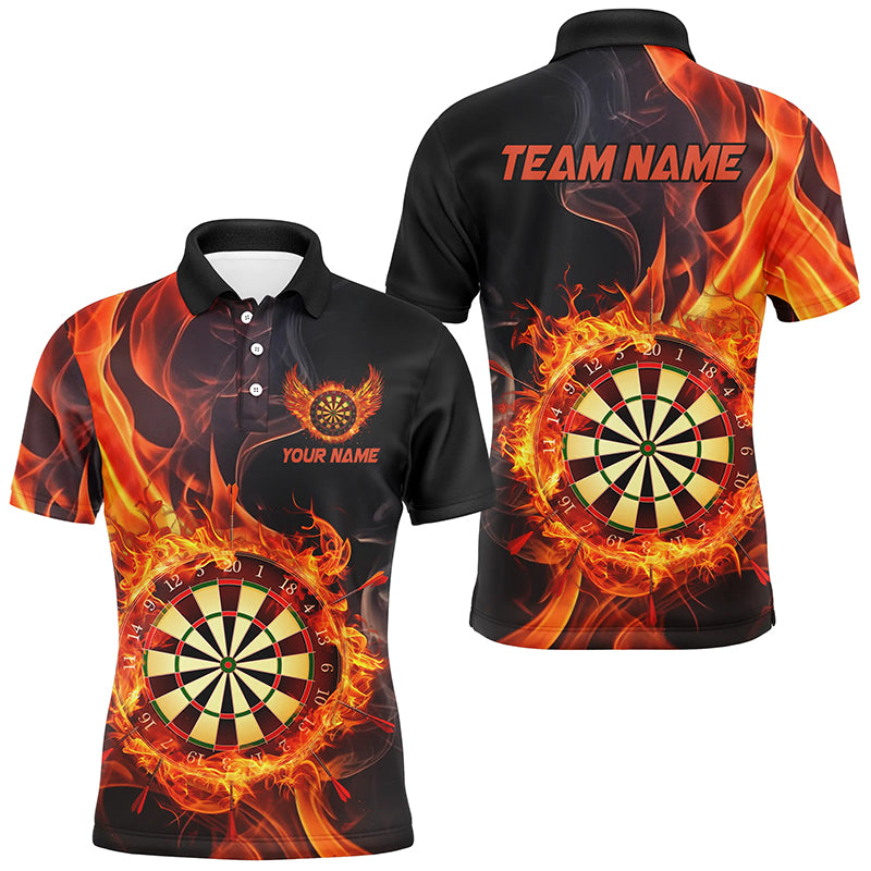 Personalized 3D Dart Board In Fire Burned Men Black Darts Custom Flame Darts Team