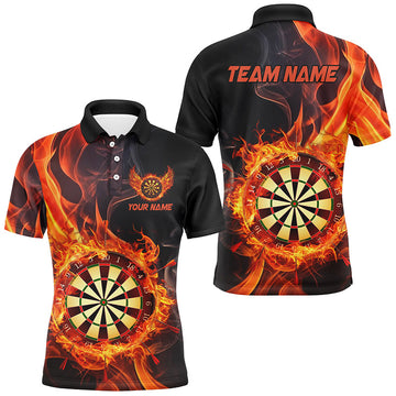 Personalized 3D Dart Board In Fire Burned Men Black Darts Custom Flame Darts Team