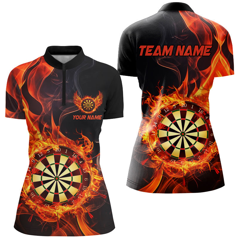 Personalized 3D Dart Board In Fire Burned Men Black Darts Custom Flame Darts Team